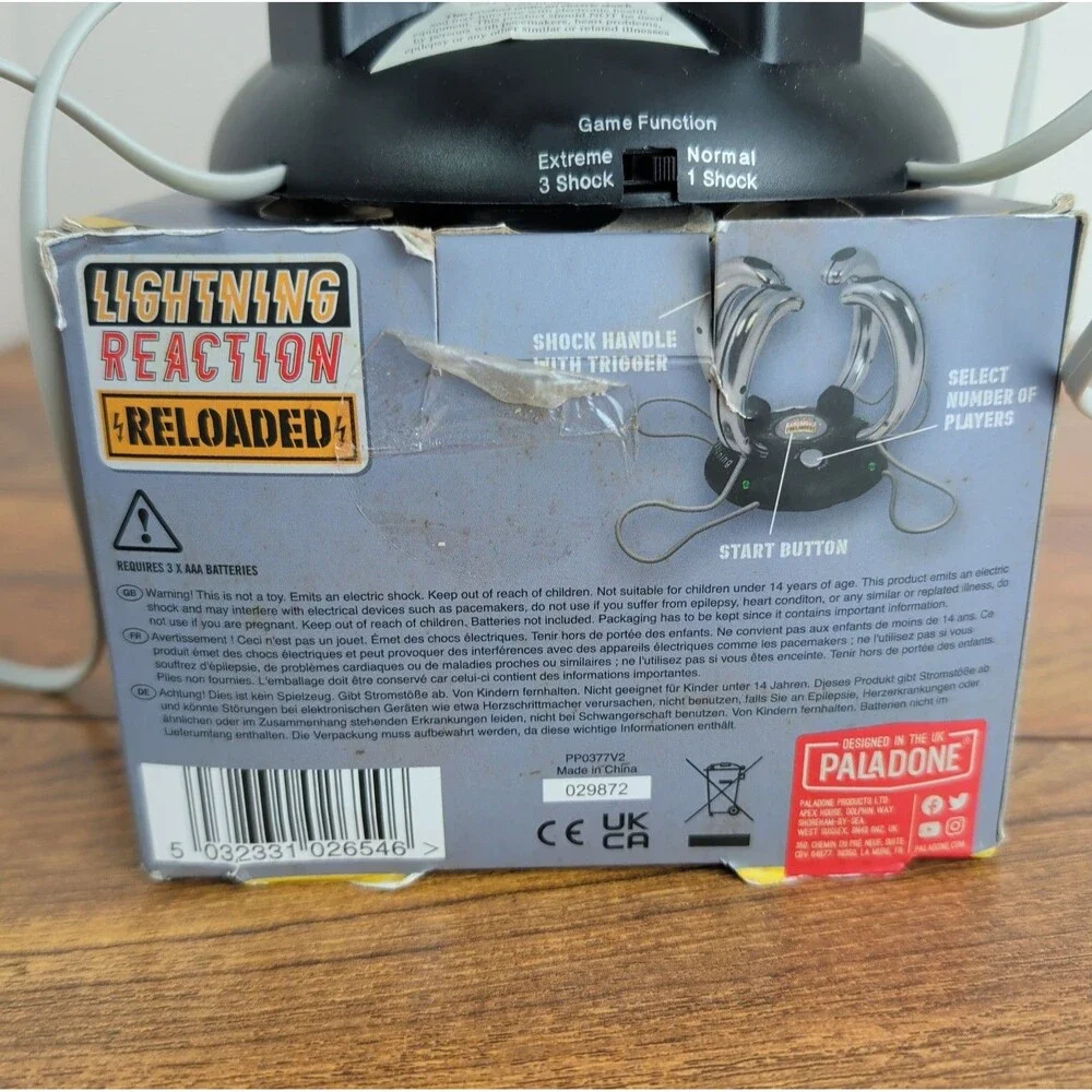 Paladone Lightning Reaction Reloaded Electric Shock Reaction Party Game 4 Player